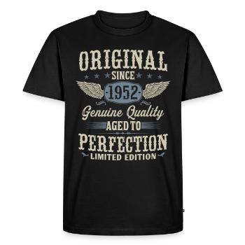 Vintage 1952 Original Vintage Birthday Gift - Men's Premium Organic T-Shirt - black - Front - Nico (187cm)