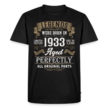 1933 born Legends Birthday Vintage Gift - Men's Premium Organic T-Shirt - black - Front - Nico (187cm)
