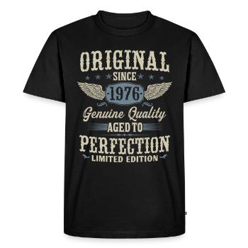 Vintage 1976 originele vintage verjaardagscadeau - Mannen Premium Bio T-shirt - zwart - Voor - Nico (187cm)