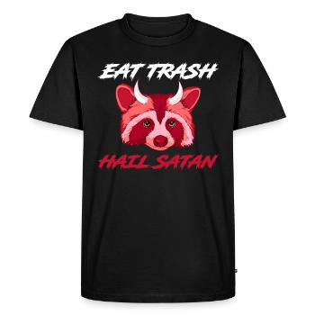 Eat Trash Hail Satan Satan Gift - Men's Premium Organic T-Shirt - black - Front - Nico (187cm)