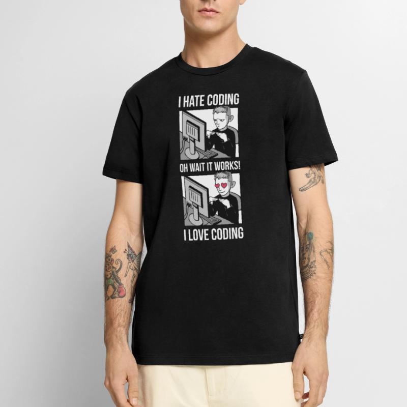 I Love Coding Programmer Cadeau T-shirt Premium bio Homme