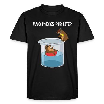 Two Moles Per Liter Chemistry Gift - Men's Premium Organic T-Shirt - black - Front - Nico (187cm)