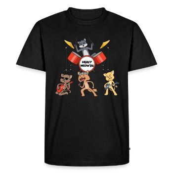 Cadeau Heavy Meowtal Heavy Metal - T-shirt Premium bio Homme - noir - Devant - Nico (187cm)