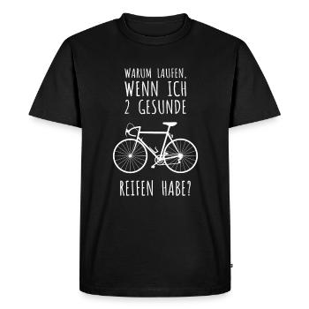 Lustiger Spruch Rennrad - Fahrrad, Radsport witzig - Männer Premium Bio T-Shirt - Schwarz - Vorne - Nico (187cm)