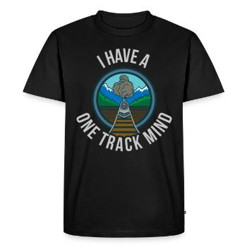 I Have A One Track Mind Train Train Gift - Men's Premium Organic T-Shirt - black - Front - Nico (187cm)