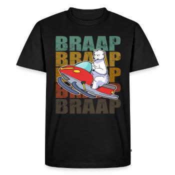 Braap Snowmobile Snowmobile Gift - Men's Premium Organic T-Shirt - black - Front - Nico (187cm)