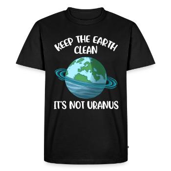 Keep The Earth Clean Day of the Earth Gift - Men's Premium Organic T-Shirt - black - Front - Nico (187cm)