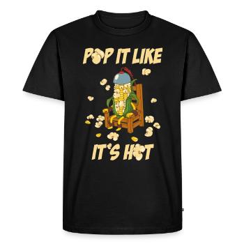 Pop It Like Son cadeau de pop-corn chaud - T-shirt Premium bio Homme - noir - Devant - Nico (187cm)