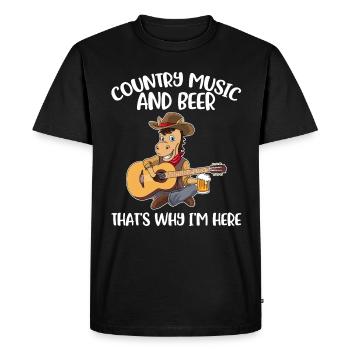 Musique country et bière Cadeau de musique country - T-shirt Premium bio Homme - noir - Devant - Nico (187cm)