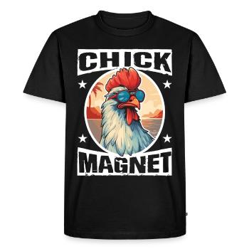 Holiday Sun Beach Sea Single Chickens Chicken Rooster - Men's Premium Organic T-Shirt - black - Front - Nico (187cm)