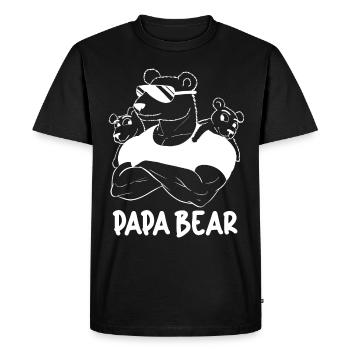 Un Papa Ours Fort et Protecteur - T-shirt Premium bio Homme - noir - Devant - Nico (187cm)