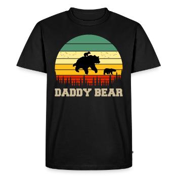 Daddy Bear climb the Mountain in Forest der Bär - Men's Premium Organic T-Shirt - black - Front - Nico (187cm)