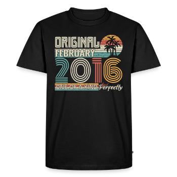 February 2016 Birthday February 2016 Gift - Men's Premium Organic T-Shirt - black - Front - Nico (187cm)