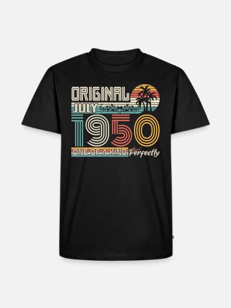 Juli 1950 Verjaardag Juli 1950 Cadeau - Mannen Premium Bio T-shirt - zwart