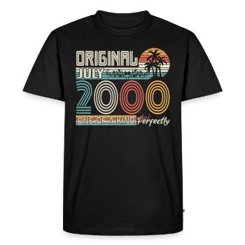 July 2000 Birthday July 2000 Gift - Men's Premium Organic T-Shirt - black - Front - Nico (187cm)