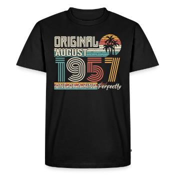 August 1957 anniversaire August 1957 cadeau - T-shirt Premium bio Homme - noir - Devant - Nico (187cm)