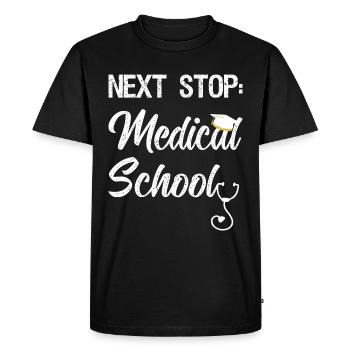 Next Stop Médecine School Abi Études de médecine - T-shirt Premium bio Homme - noir - Devant - Nico (187cm)