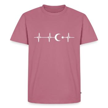 Turquie Turkish Heart Rate Islam Cadeau - T-shirt Premium bio Homme - mauve - Devant - Nico (187cm)