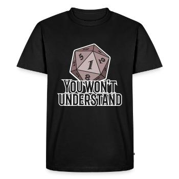Stylo et papier W20 Game Manager Gift - T-shirt Premium bio Homme - noir - Devant - Nico (187cm)