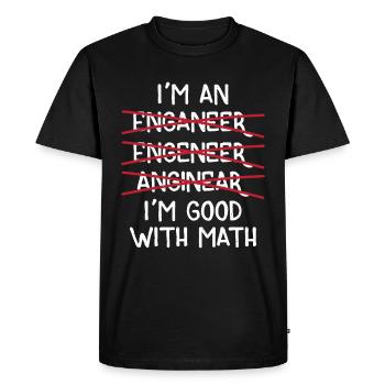 Idée cadeau ingénieur programmeur - T-shirt Premium bio Homme - noir - Devant - Nico (187cm)