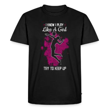 Fille de volley-ball - T-shirt Premium bio Homme - noir - Devant - Nico (187cm)