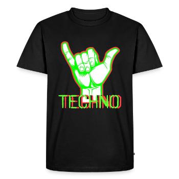 Musique techno - T-shirt Premium bio Homme - noir - Devant - Nico (187cm)