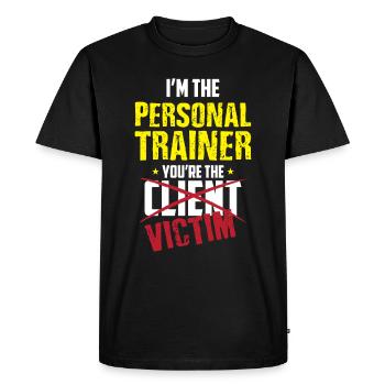 Personal trainer trainer motivation - Men's Premium Organic T-Shirt - black - Front - Nico (187cm)