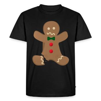 Oh snap - homme de pain d'épice - T-shirt Premium bio Homme - noir - Devant - Nico (187cm)