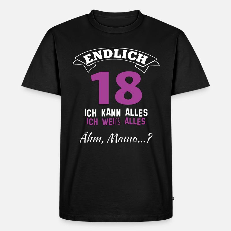 Endlich 18 - Männer Premium Bio T-Shirt - Schwarz