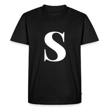 Lettre S - T-shirt Premium bio Homme - noir - Devant - Nico (187cm)