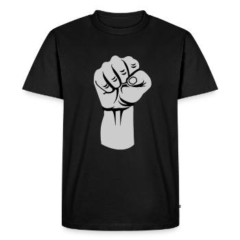 Poing main - T-shirt Premium bio Homme - noir - Devant - Nico (187cm)