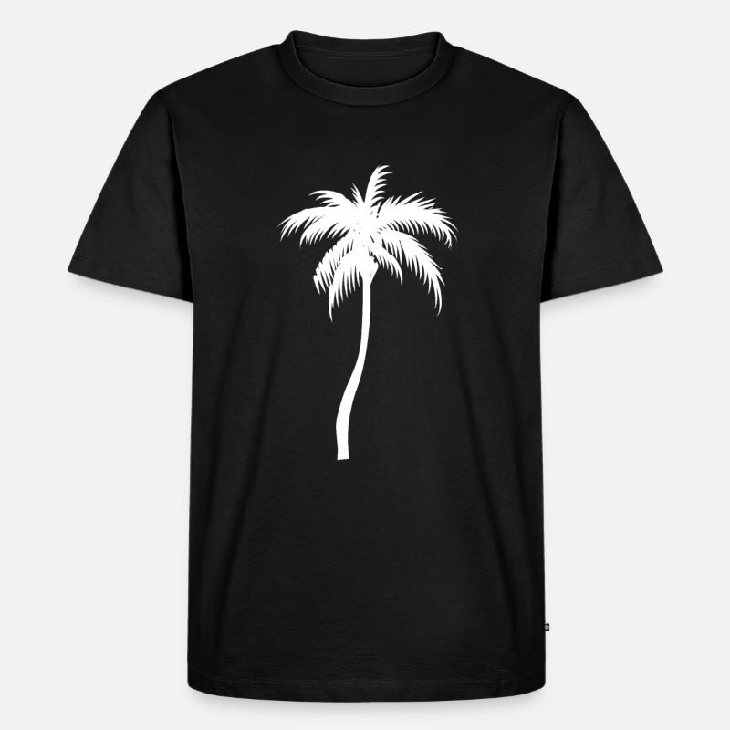 Palme Palm - Männer Premium Bio T-Shirt - Schwarz
