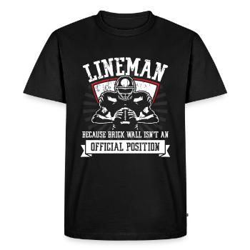 Lineman parce que le mur de briques | Équipe de football - T-shirt Premium bio Homme - noir - Devant - Nico (187cm)