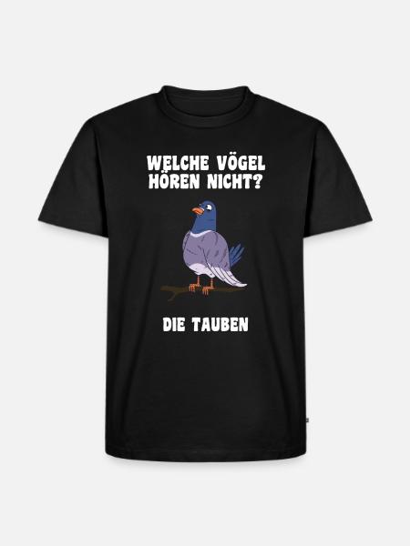 Das Tauben Witze Design - Männer Premium Bio T-Shirt - Schwarz