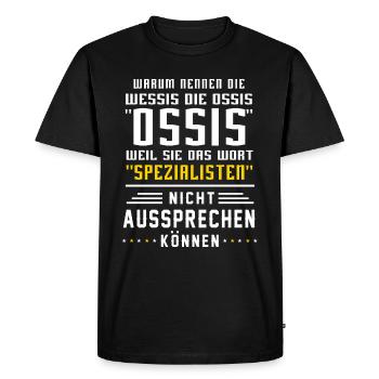 Ossi Wessi GDR FRG blague idée cadeau fierté est - T-shirt Premium bio Homme - noir - Devant - Nico (187cm)