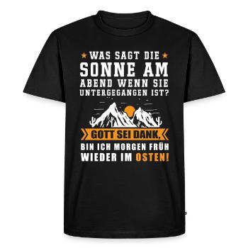 Ossi Wessi DDR BRD Witz Geschenkidee Osten Stolz - Männer Premium Bio T-Shirt - Schwarz - Vorne - Nico (187cm)
