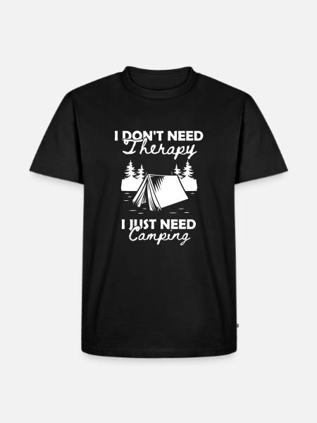 Camping Therapy - Männer Premium Bio T-Shirt - Schwarz