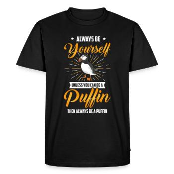Puffin puffin - Men's Premium Organic T-Shirt - black - Front - Nico (187cm)