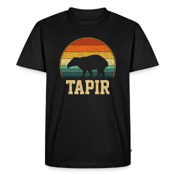 Tapir vintage Rétro, tapir - T-shirt Premium bio Homme - noir - Devant - Nico (187cm)