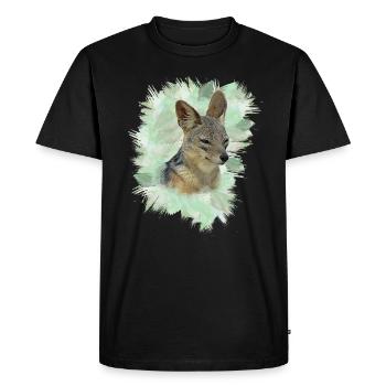 Chacal - Chien Sauvage - Afrique - Safari - Kenya - T-shirt Premium bio Homme - noir - Devant - Nico (187cm)