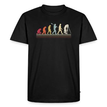 Évolution de l’arpenteur-géomètre, drôle d’arpenteur-géomètre - T-shirt Premium bio Homme - noir - Devant - Nico (187cm)
