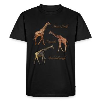 3 girafes - espèces / Kenya / Afrique / animaux sauvages - T-shirt Premium bio Homme - noir - Devant - Nico (187cm)