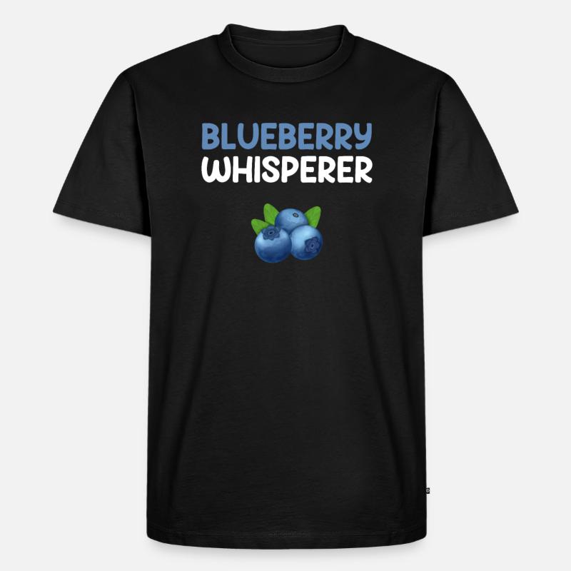 Blaubeerflüsterer, Blaubeere - Männer Premium Bio T-Shirt - Schwarz