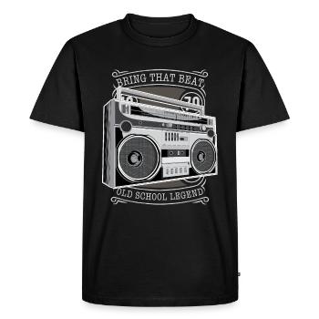 Music boombox boombox retro vintage - Men's Premium Organic T-Shirt - black - Front - Nico (187cm)