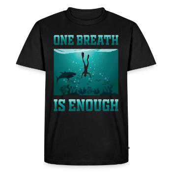 Apnoetaucher freediving One Breath - Männer Premium Bio T-Shirt - Schwarz - Vorne - Nico (187cm)