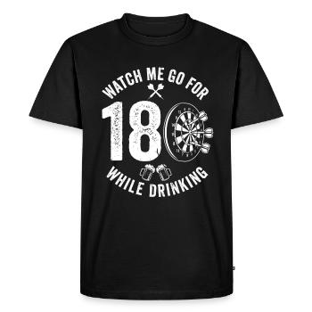 180 Dart and Beer Design - Men's Premium Organic T-Shirt - black - Front - Nico (187cm)