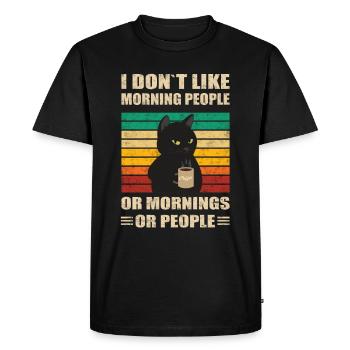 Morgenmuffel I don't like morning people Vintage - Men's Premium Organic T-Shirt - black - Front - Nico (187cm)