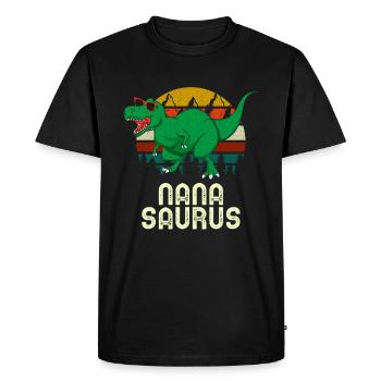 Nana Saurus Rex Nana Dinosaur, Nanasaurus, - Men's Premium Organic T-Shirt - black - Front - Nico (187cm)