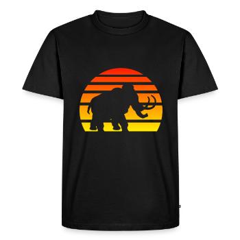 Mammouth silhouette coucher de soleil âge de pierre - T-shirt Premium bio Homme - noir - Devant - Nico (187cm)