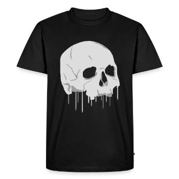 Skull Skull Skeleton Illustration - Men's Premium Organic T-Shirt - black - Front - Nico (187cm)